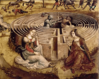 Ariane, Thésée et le minotaure - Maitre des Cassoni Campana (début XVIème siècle)