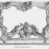 Dessin pour une table par Juste-Aurèle Meissonnier, Paris, v. 1730 .