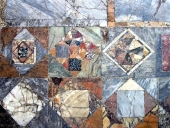 Pavement en marbre d'une maison à Herculanum détruite en 79 apr. J.-C.