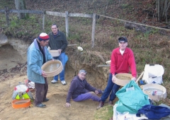 57- Décembre 2011, Equipe dans la falunière: Hervé, Claude, Jean-Marie et Daniel