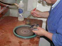 Michel - polissage d'une agate - mars 2001