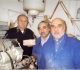 En blouse bleue, de g à d, Michel et Georges  ont pris leur succession. A gauche JC Debenne, spécialiste en Préhistoire. Janvier 2004