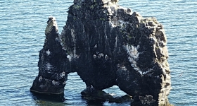 23- Un étrange reste de basalte buriné par les éléments, à Hvitserkur, au nord-est de l’île