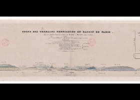 Coupe des terrains tertiaires du BP, Constant Prévost 1830 - Crédit BNF
