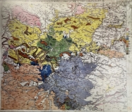 Carte géognostique du Bassin de Paris par MM Cuvier et Brogniart, extrait de "Essai sur la géographie minéralogique des environs de Paris" - 1810 - fonds photographique Mnhn