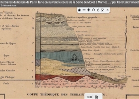 Extrait Coupe des terrains tertiaires du BP, Constant Prévost 1830 - Crédit BNF