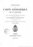 Explication de la carte géologique de la France - Dufrénoy et Elie de Beaumont (1841)