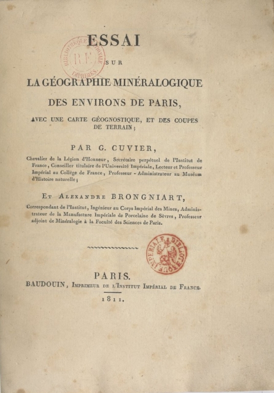 Essai sur la géographie minéralogique des environs de Paris - 1811 - fonds photographique Mnhn