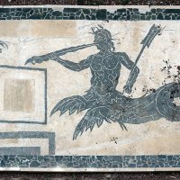 Triton et sa conque marine - Mosaïque - Villa Giulia de Rome - © Sailko