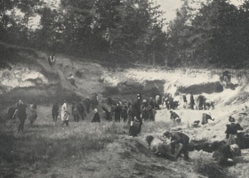 Congrès international de géologie 22 août 1900 - visite des scientifiques sous la conduite de Stéphane Meunier