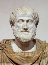 Buste d'Aristote - Marbre copie romaine d'un original grec en bronze de Lysippe, contemporain d'Aristote, vers -330 av. J.-C. Musée national romain