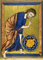 Dieu l\'Architecte Divin - La Création du Monde La Bible moralisée,  codex 2554 de Vienne - anonyme - v.-1220/1230
