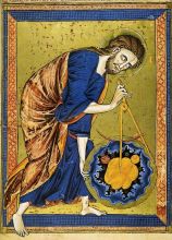 Dieu l\'Architecte Divin - La Création du Monde La Bible moralisée,  codex 2554 de Vienne - anonyme - v.-1220/1230