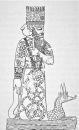 Le dieu Marduk et son dragon serpent - sceau cylindre du roi babylonien Marduk zakir shumi I du IXe siècle av. J. C
