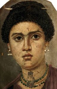 "Demos âgée de 24 ans, souvenir éternel" - portrait funéraire du Fayoum Musée égyptien du Caire -IIe siècle