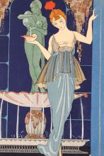 George Barbier, « La fontaine de coquillages. Robe du soir de Paquin » Gazette du Bon Ton (1914)