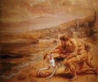 Suivant la mythologie, découverte de la pourpre par le chien d'Héraclès - Peter Paul Rubens (XVIIème) - Musée Donnat/ Bayonne