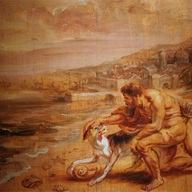 Suivant la mythologie, découverte de la pourpre par le chien d'Héraclès - Peter Paul Rubens (XVIIème) - Musée Donnat/ Bayonne