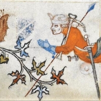 Chevalier et escargot - Livre d'Heures de Phillipe de Navarre attribué à Jean Lenoir - vers 1360 - BLL