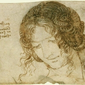 Étude pour le tableau Léda et le cygne Léda debout de Léonard de Vinci.Royal collection trust