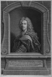 Dezallier d’Argenville. Gravure de Vanghelisty en 1775 d’après le tableau perdu de Hyacinthe Rigaud peint en 1719.