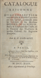 Frontispice catalogue vente collection Bonnier de la Mosson par Gersaint