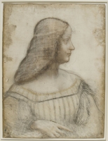 Portrait d'Isabelle d'Este, aristocrate italienne, cheffe d’état et collectionneuse d’art, "suprême parmi les femmes", grande figure féminine du mécénat de la Renaissance - Léonard de Vinci (1499) - Musée du Louvre - © Th. Le Mage.