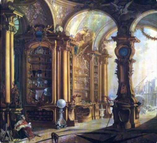 Le cabinet de Physique de Bonnier de la Mosson - Peinture Jacques de la Joue -1734