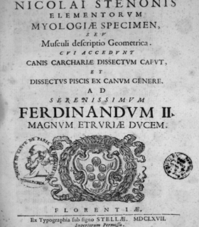 \"Canis Carchariae dissectum caput \" Frontispice édition 1666
