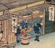 Aire de repos de Tomita à Kuwana dans la province d'Ise - v. 1842 - Utagawa Hiroshige détail