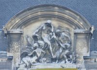La paléontologie. Fronton de la galerie de paléontologie et d'anatomie comparée -MNHN Paris - Sculpteur A.Allar - 1897