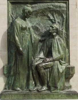 "La postérité vous admirera, elle vous vengera mon père" Cornélie Lamarck à son père aveugle - Monument Lamarck à l'entrée du Jardin des Plantes, Paris - ©MNHN