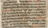 Papyrus égyptien, dit Sallier 2. Evocation satirique de certains métiers, dont les teinturiers - British Museum  (1200 av. J.-C.)
