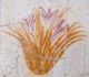 Fleur de crocus - Pigment de pourpre - détail de la fresque - Akrotiri_(Santorin, Grèce) - 1600 av. J.-C. - © Yann Forget