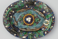 Bassin à décor de rustiques figulines - moulages de fossiles - Atelier post Palissy - Musée du Louvre - 1ère moitié XVIIe