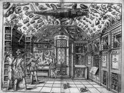 Planche illustrée du cabinet de curiosités placée au début du Dell’historia naturale (1599) de Ferrante Imperato
