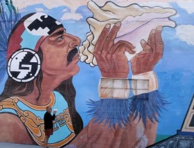 Titanostrombus galeatus - Photographie d'une peinture sur une façade à San-Diego -California  en Mai 2017 - © httpsmexican-fauna.org-