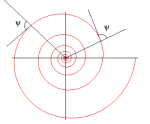 spirale équiangulaire courbe dont l'angle tangentiel polaire reste constant - mathcurve-com