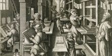 Atelier d'imprimeur au XVIeme siècle - Jan Van Der Straet (1523-1605) dessinateur - Philip Galle (1537-1612) imprimeur