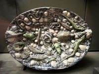 Bassin ovale à décor de rustiques figulines - terre cuite glaçurée - Bernard Palissy - Musée du Louvre © JD