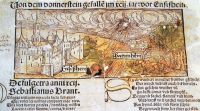 La chute d'une météorite à Ensisheim (Alsace) le 7 novembre 1492 - Chroniques de Nuremberg par Hartmann Schedel (1493)