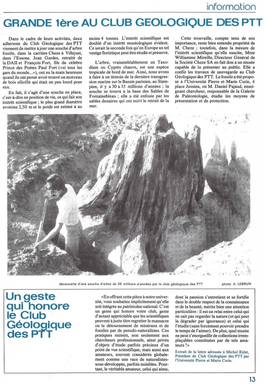 Article de presse - origine inconnue