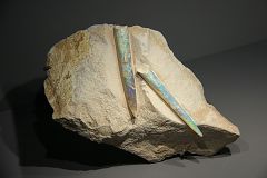 Rostres de bélemnites opalisés - © Claude Hy